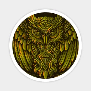 Vintage Steampunk Owl Magnet